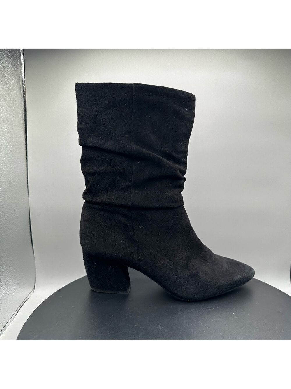 Botkier Skylar Slouched Bootie Pointed Toe Faux Suede Women 7.5 Black - Picture 2 of 9